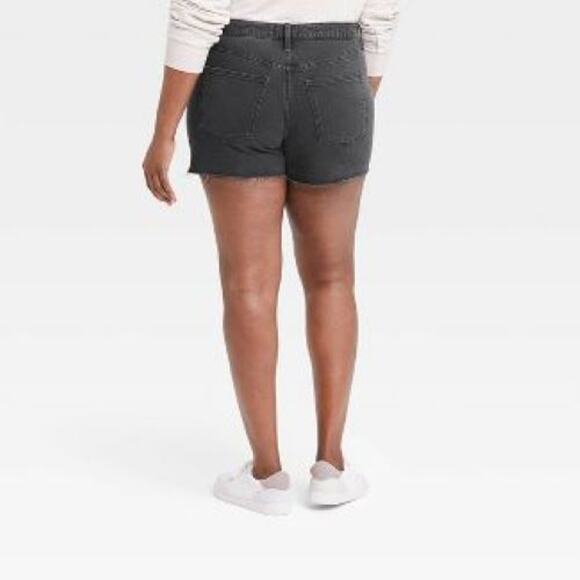 Universal Thread Cutoff Shorts 14 Black Denim Jean Vintage Stretch Midi HighRise - Picture 14 of 15